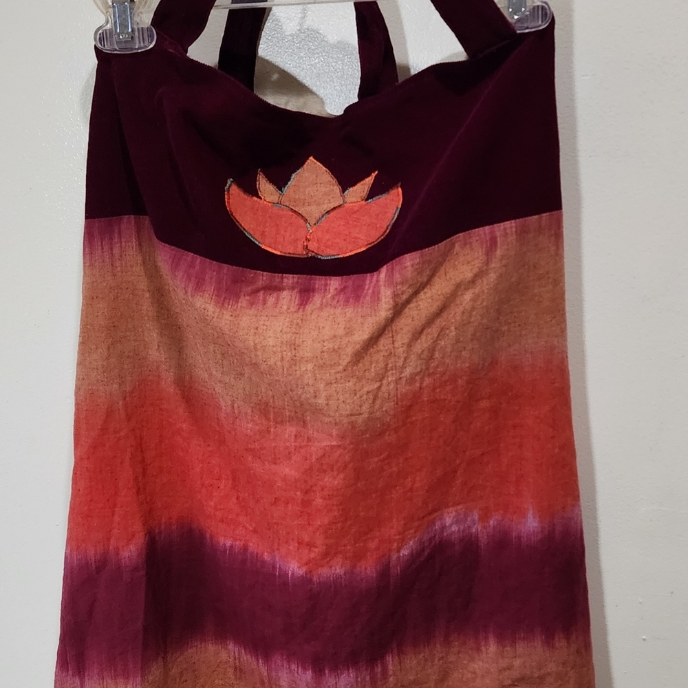 Patchwork Lotus Festy Tie-back Tank Top